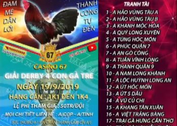 Đá Gà Trực Tiếp 67 “GIẢI 4 CON GÀ TRE” ngày 19/9/2019